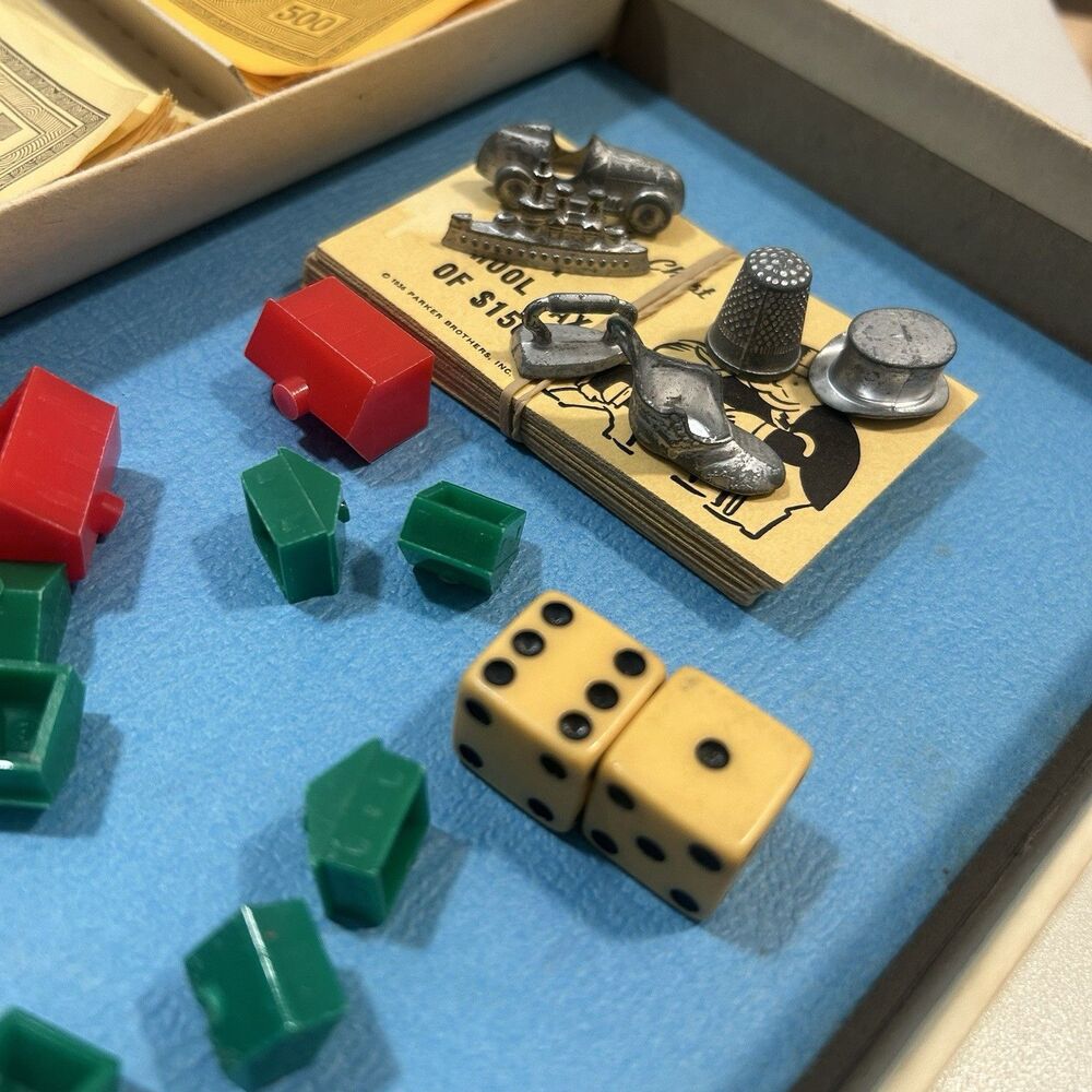 Vintage 1961 MONOPOLY Board Game Parker Brothers with Metal Tokens - Picture 2 of 15